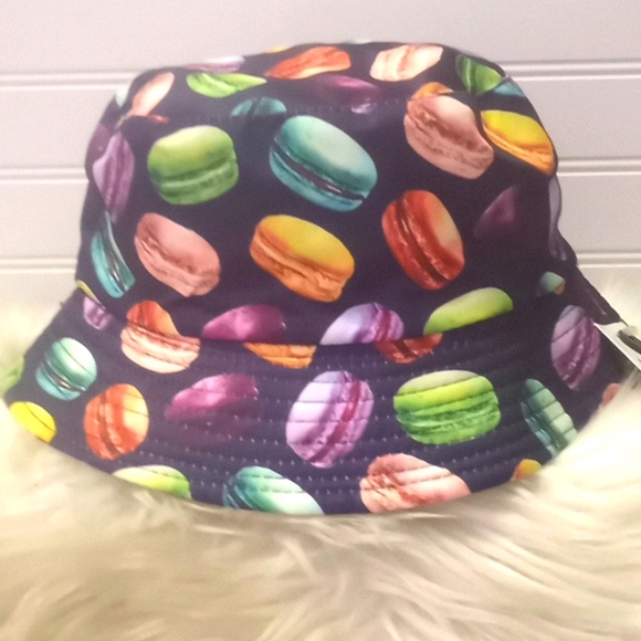 Purple Macaroons Multicolored Reversible Cotton Bucket Hat - Picture 5 of 11